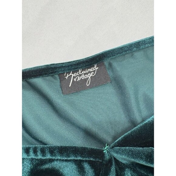 Reclaimed Vintage Women’s Emerald High Neck Dress Size 10 - Picture 7 of 8